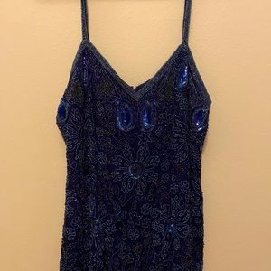 Dark blue beaded dress